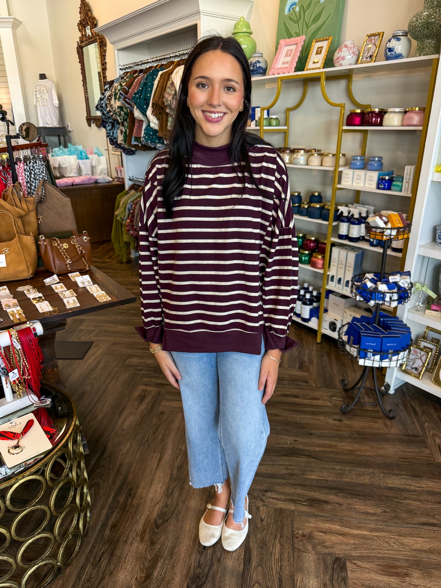 The Parker Mock Neck Top: Plum