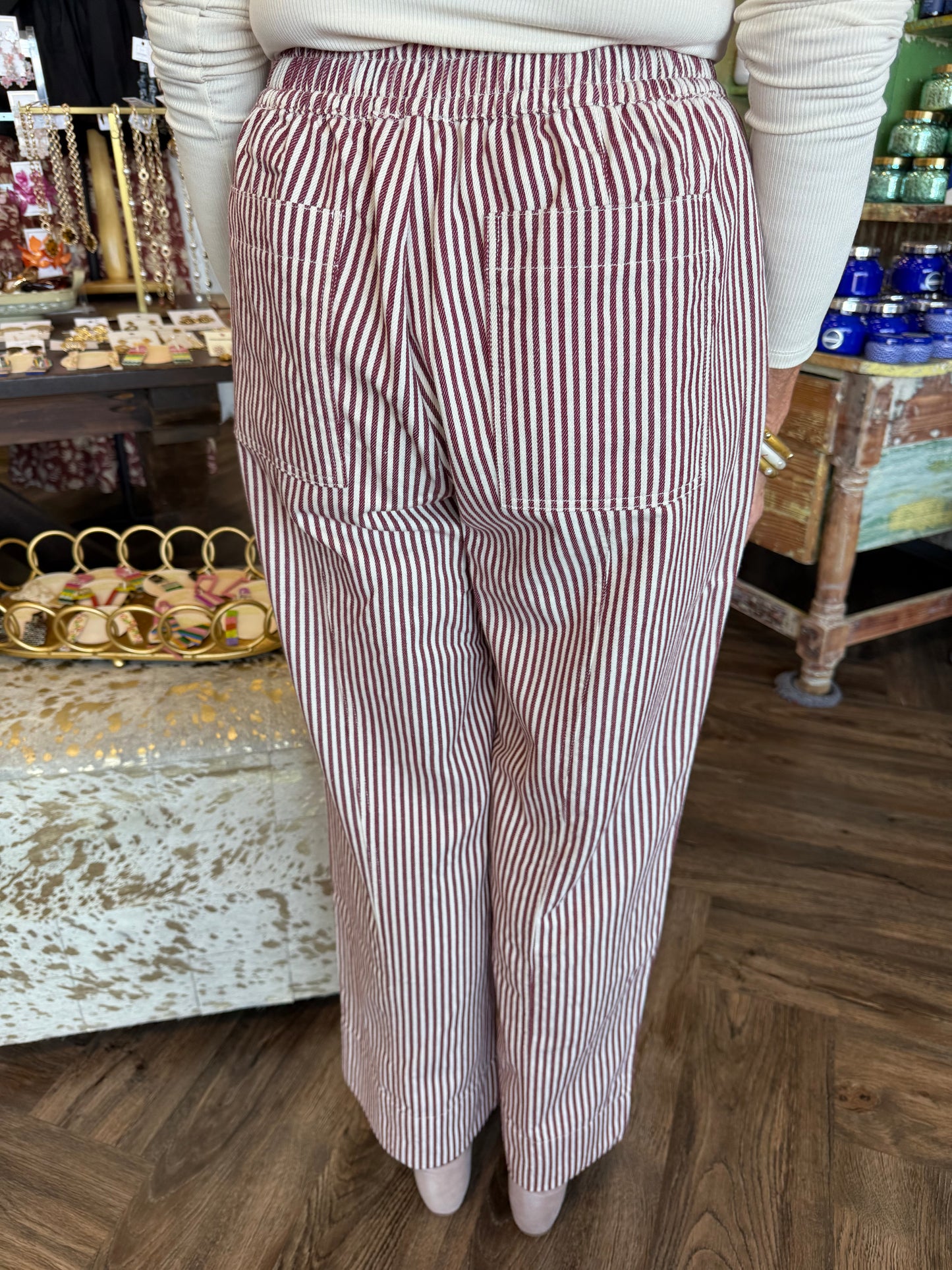 Drawstring Burgandy Pants