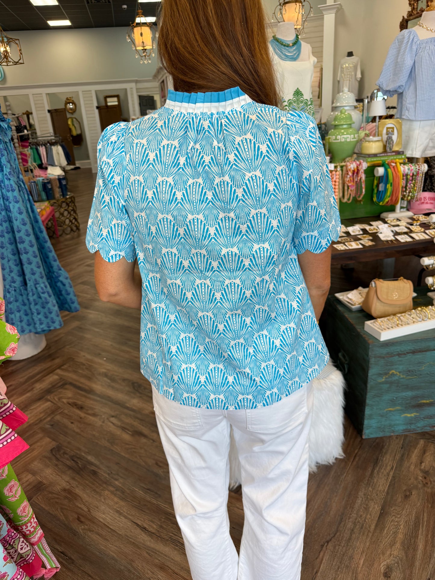 Shell Design Top: Blue