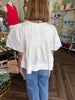 White Vertical Pleated Top