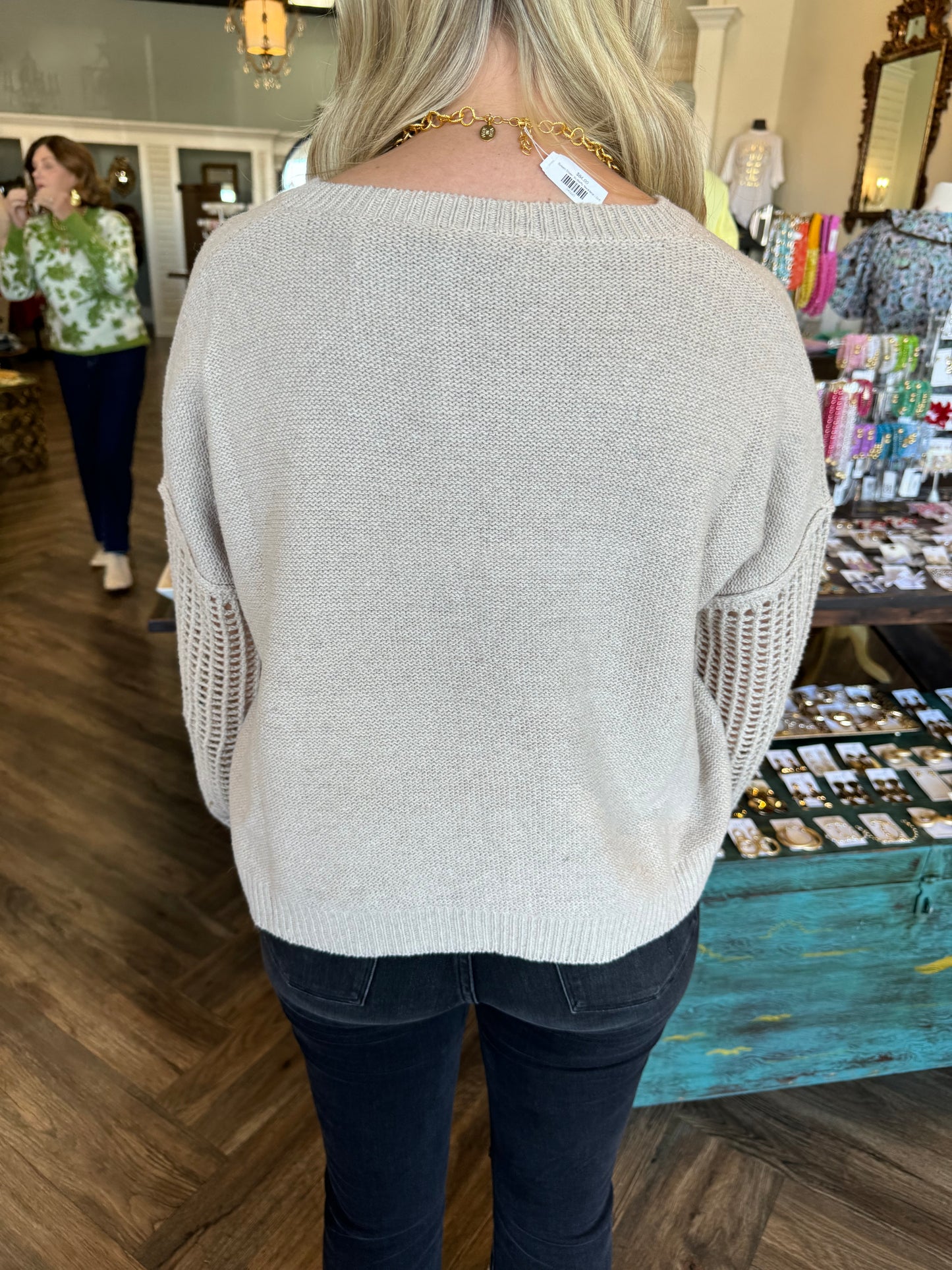 Oatmeal Open Knit Sweater