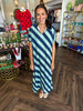 Blue Diagonal Midi Dress