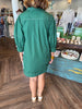 Forest Exposed Stitch Zip-Up Dress