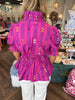 Alden Design Peplum Top: Magenta
