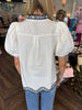 Elegance Embroidery Top: White
