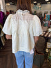 Classy Cream Eyelet Top