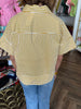 Mustard Striped Collar Top