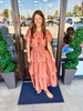 Rust Tiered Midi Dress