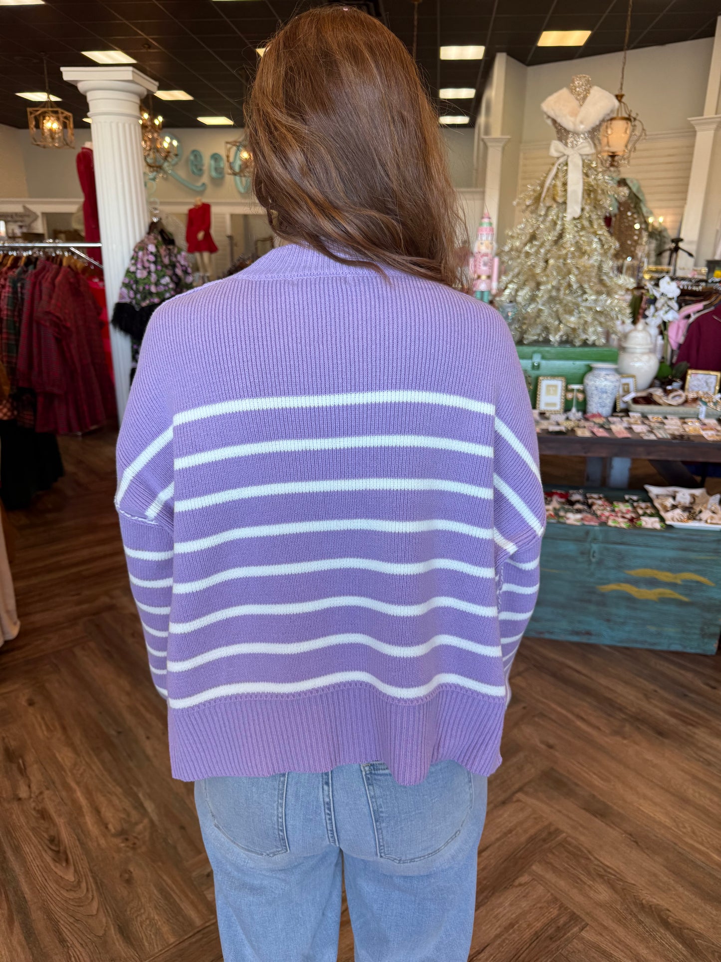 Striped Lavender Sweater