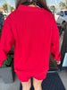 Red Mock Neck Set