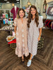 Latte Embroidered Midi Dress