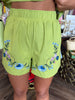 Green Embroidered Short Set