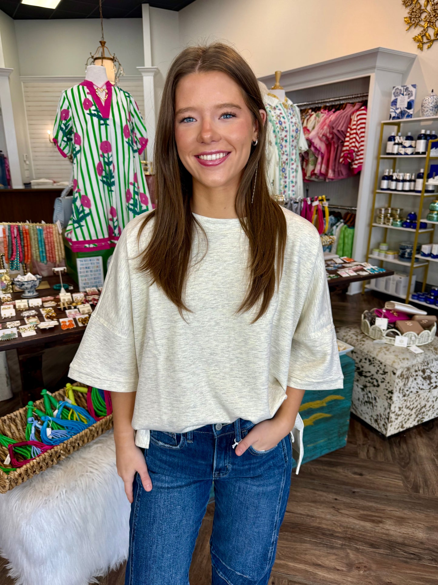 Sue Scuba Top: Vanilla