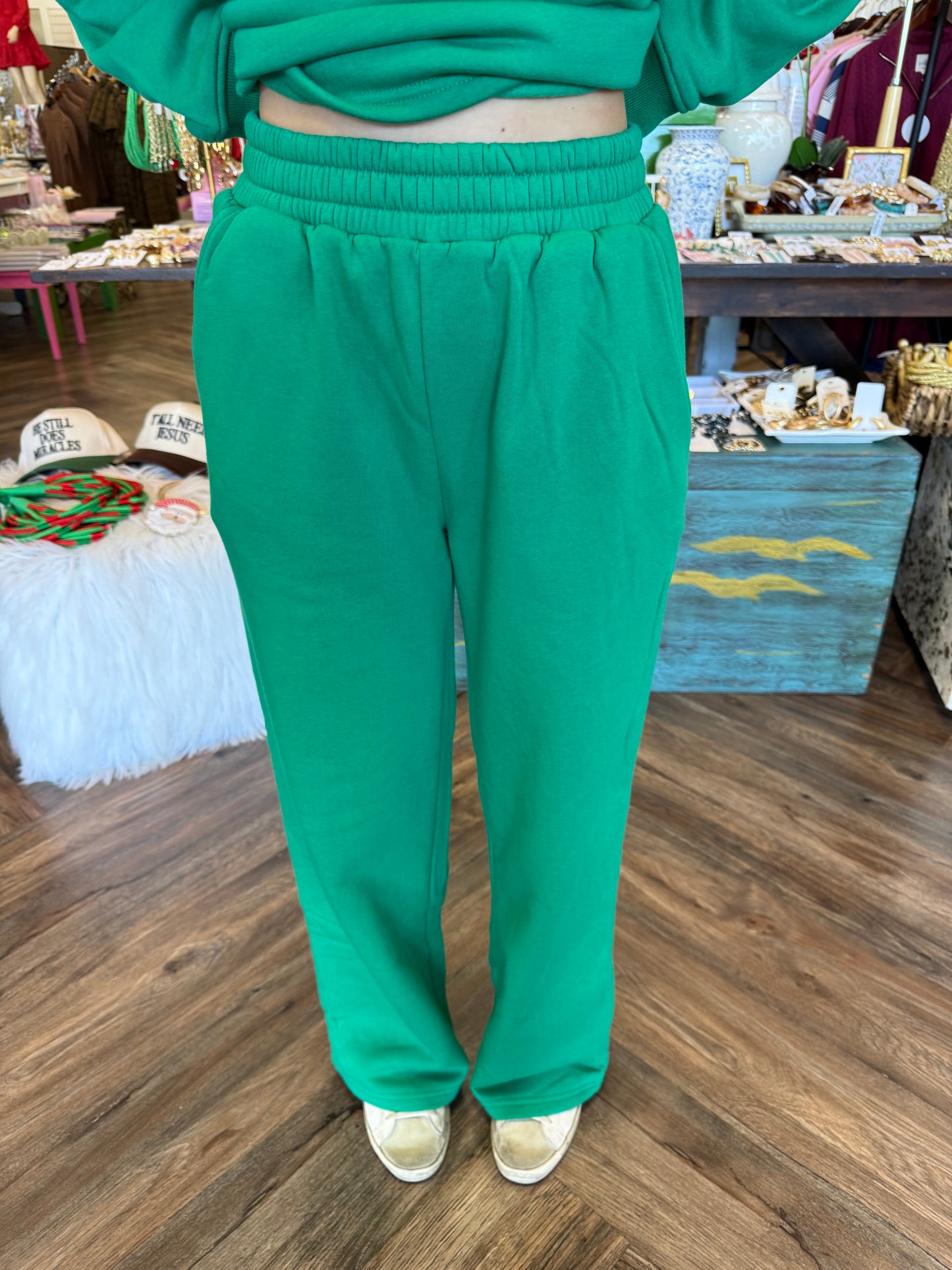 Fleece Pullover Set: Dk Green