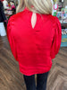 Red Holiday Silk Top