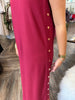 Button Love Midi Dress: Maroon