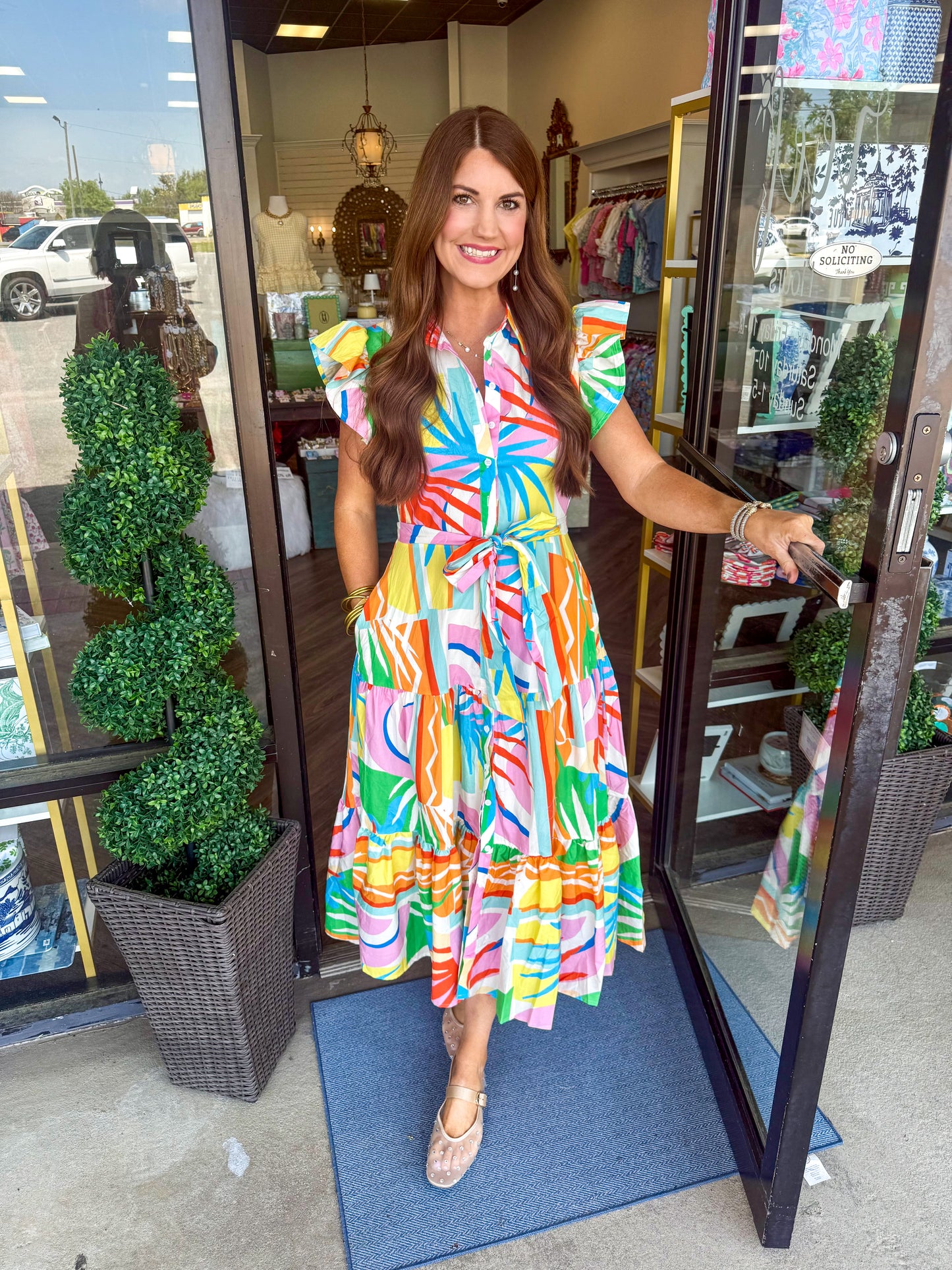 Anna Colorful Midi Dress