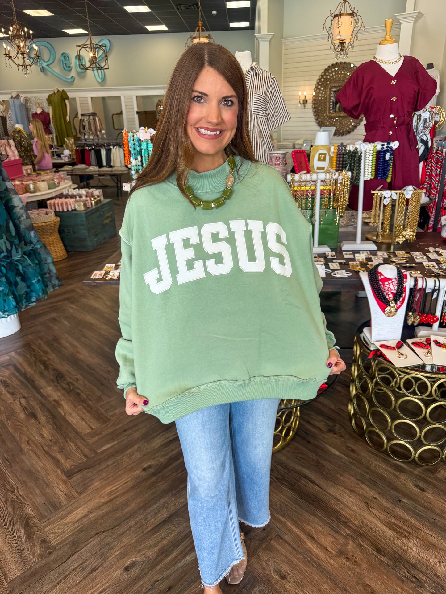 Jesus Sweatshirt: Green