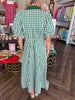 Hampton Plaid Midi Dress: H Green