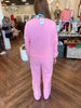Fleece Pullover Set: Dk Pink