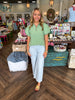 Mary Square Lainey Top: Basil