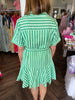 Striped Green Button Dress
