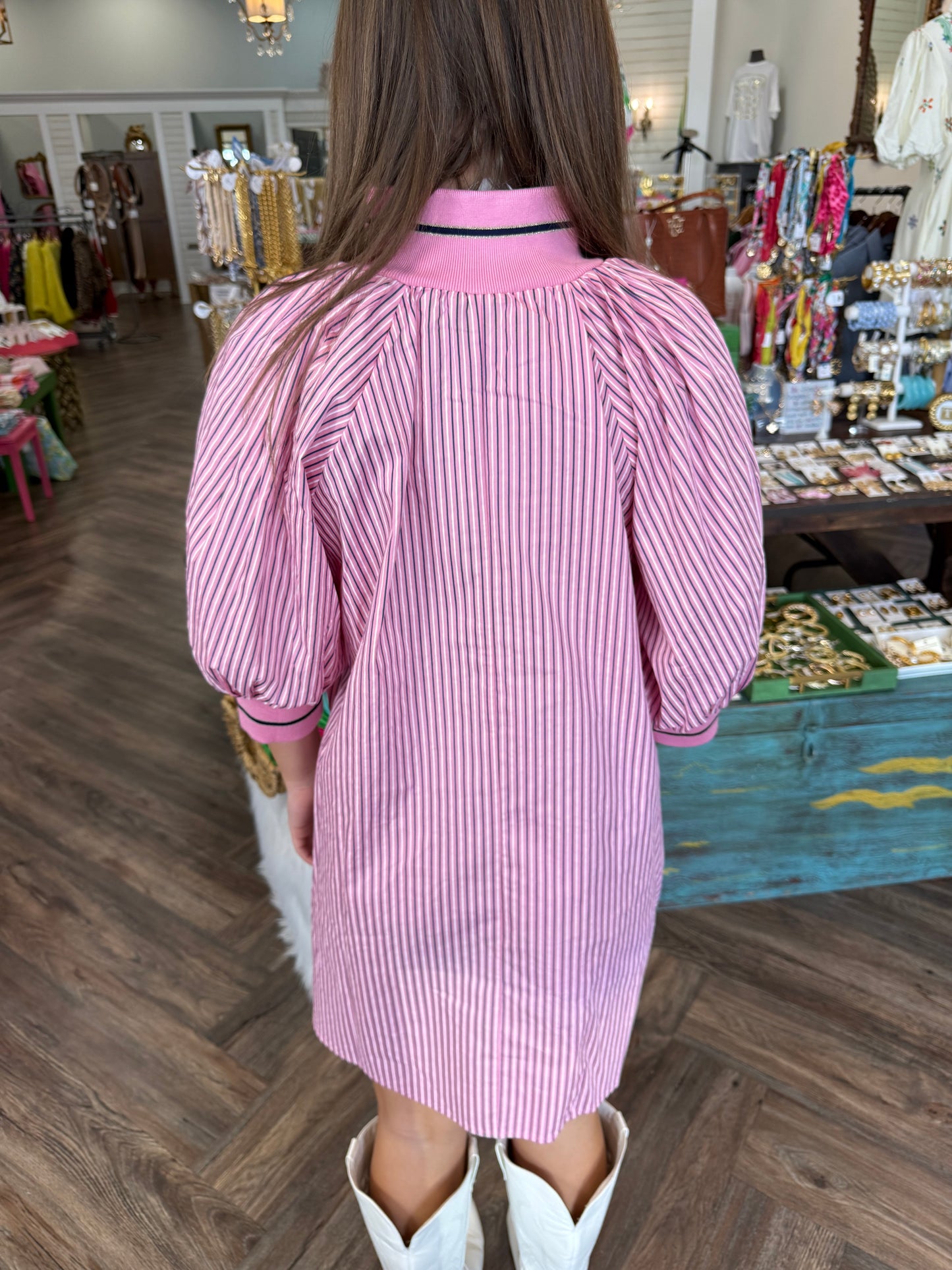 Zip Pink Stripe Dress