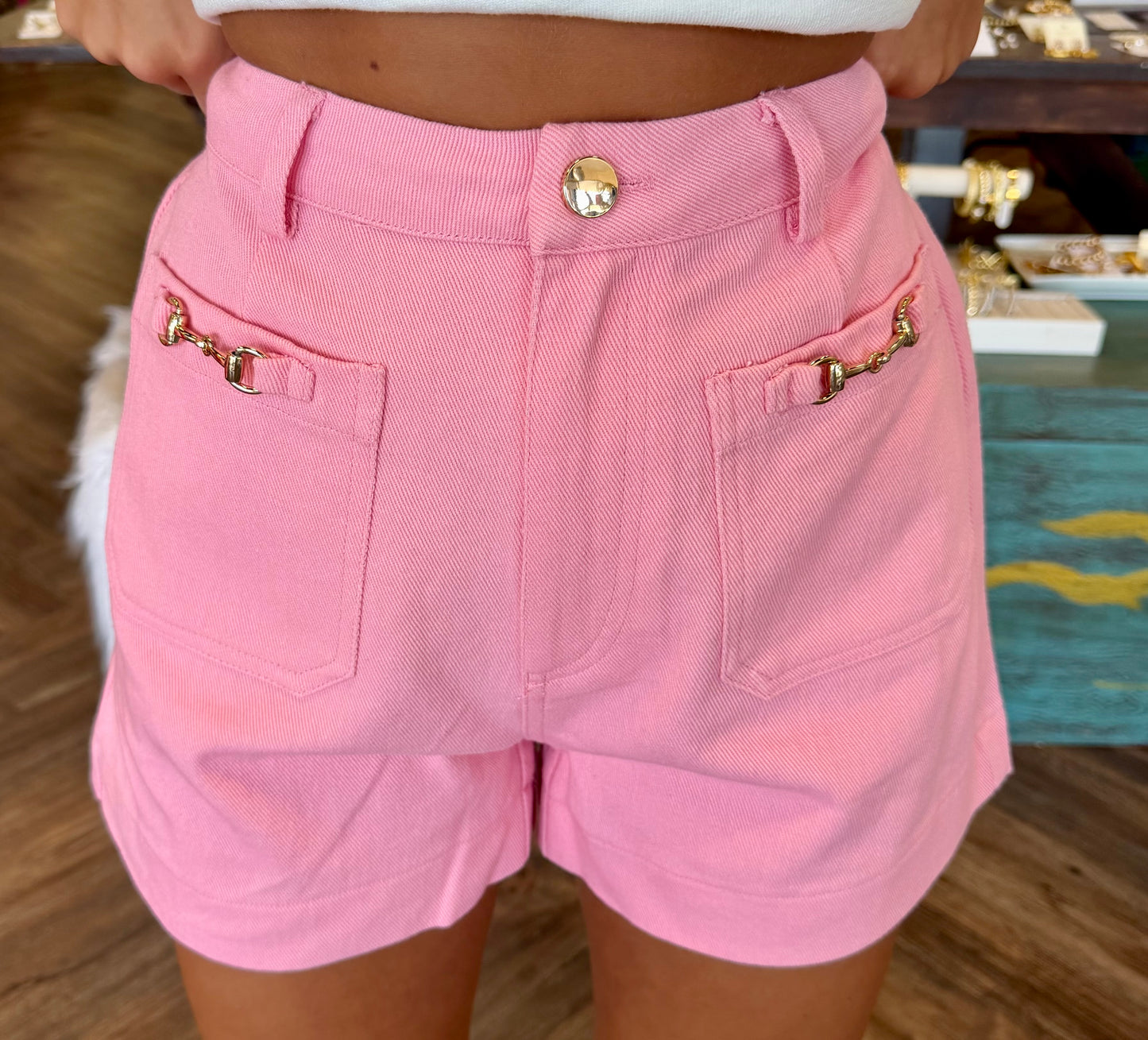 Horsebit Pocket Shorts