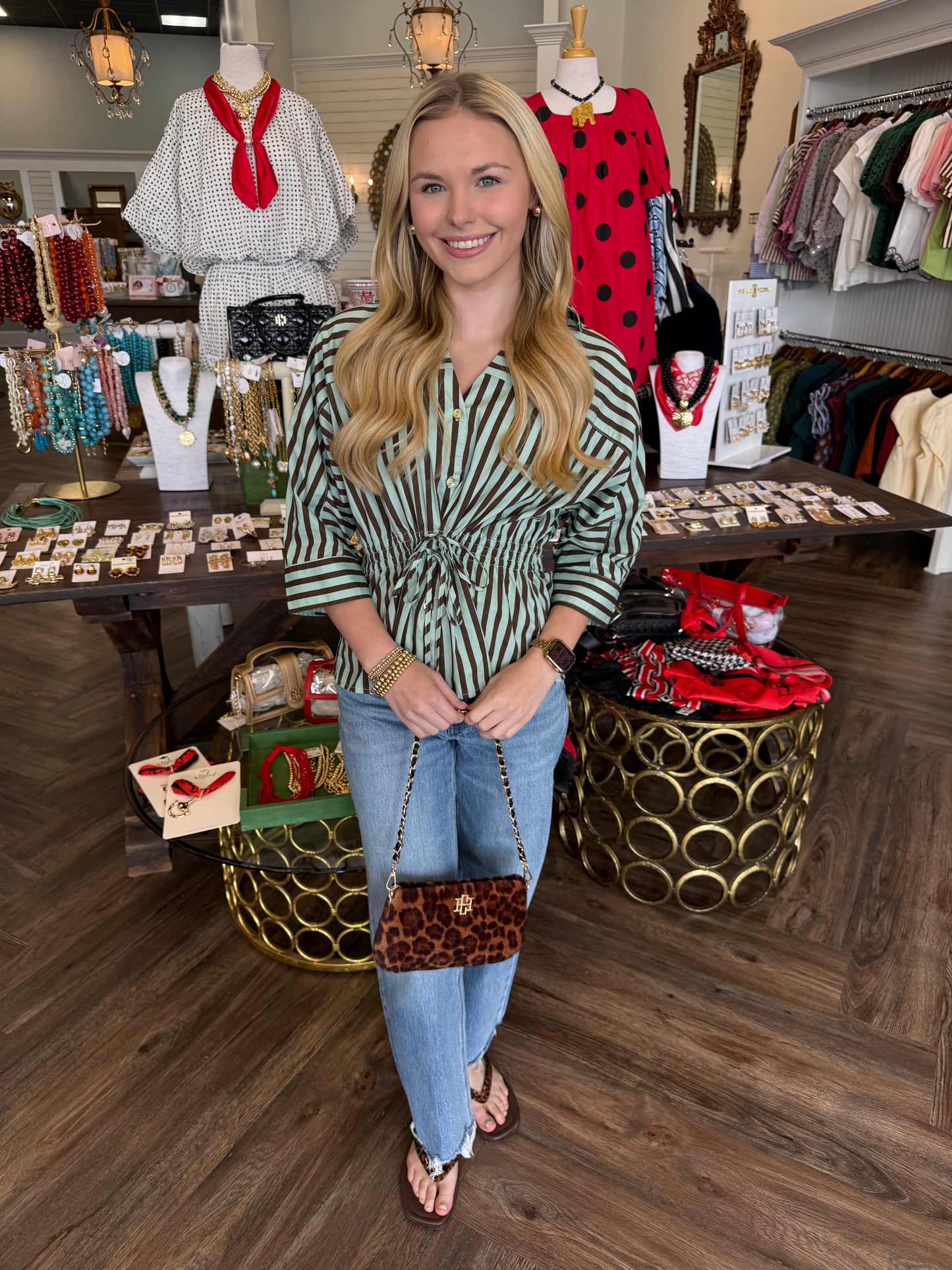 Mint Chocolate Drawsting Top