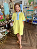 Scuba Striped Mini Dress: Yellow