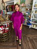Fancy Plum Silk Midi Dress