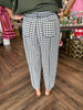 Brushed Check Barrel Knit Pants: Faded Black