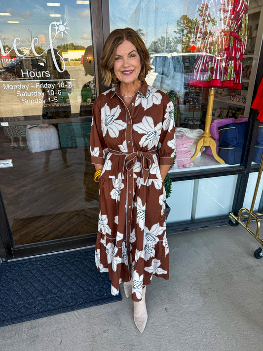 Magnolia Tie Midi Dress