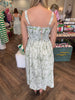 Beautiful Toile Midi Dress: Green