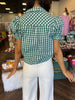 Masters Green Plaid Top