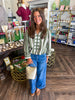Evergreen Crush Bubble Top: Striped