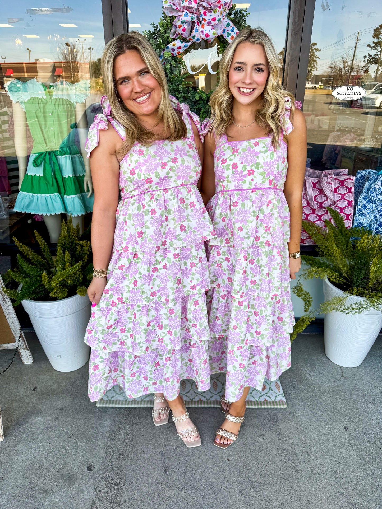 Cream Petal Ruffle Tier Midi Dress