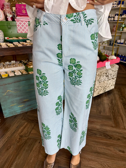 Striped Petunia Pants: Blue