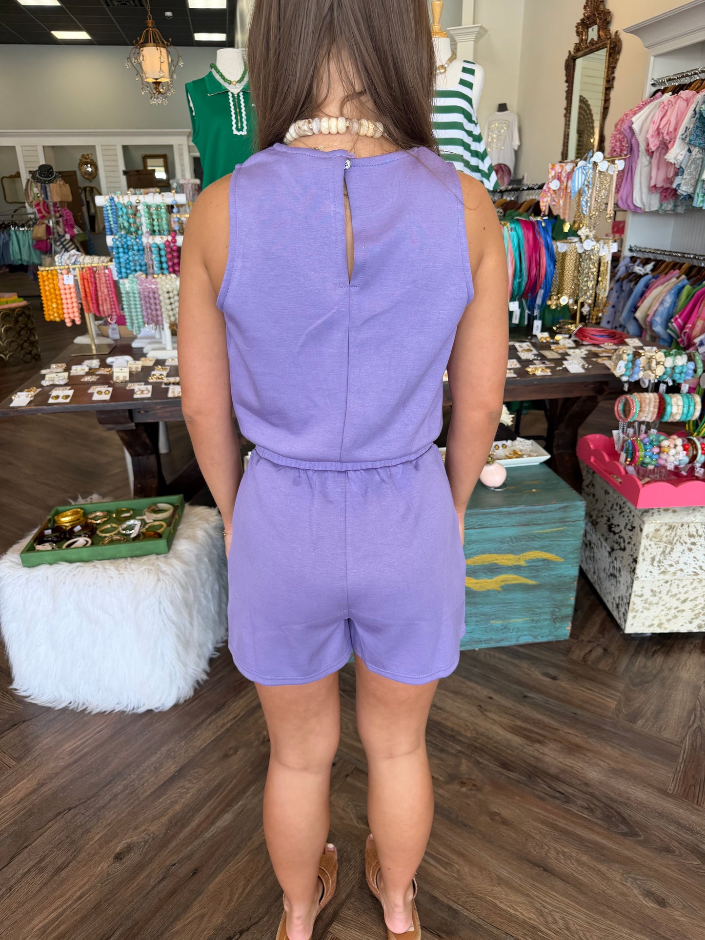 Soft Scuba Romper: Purple
