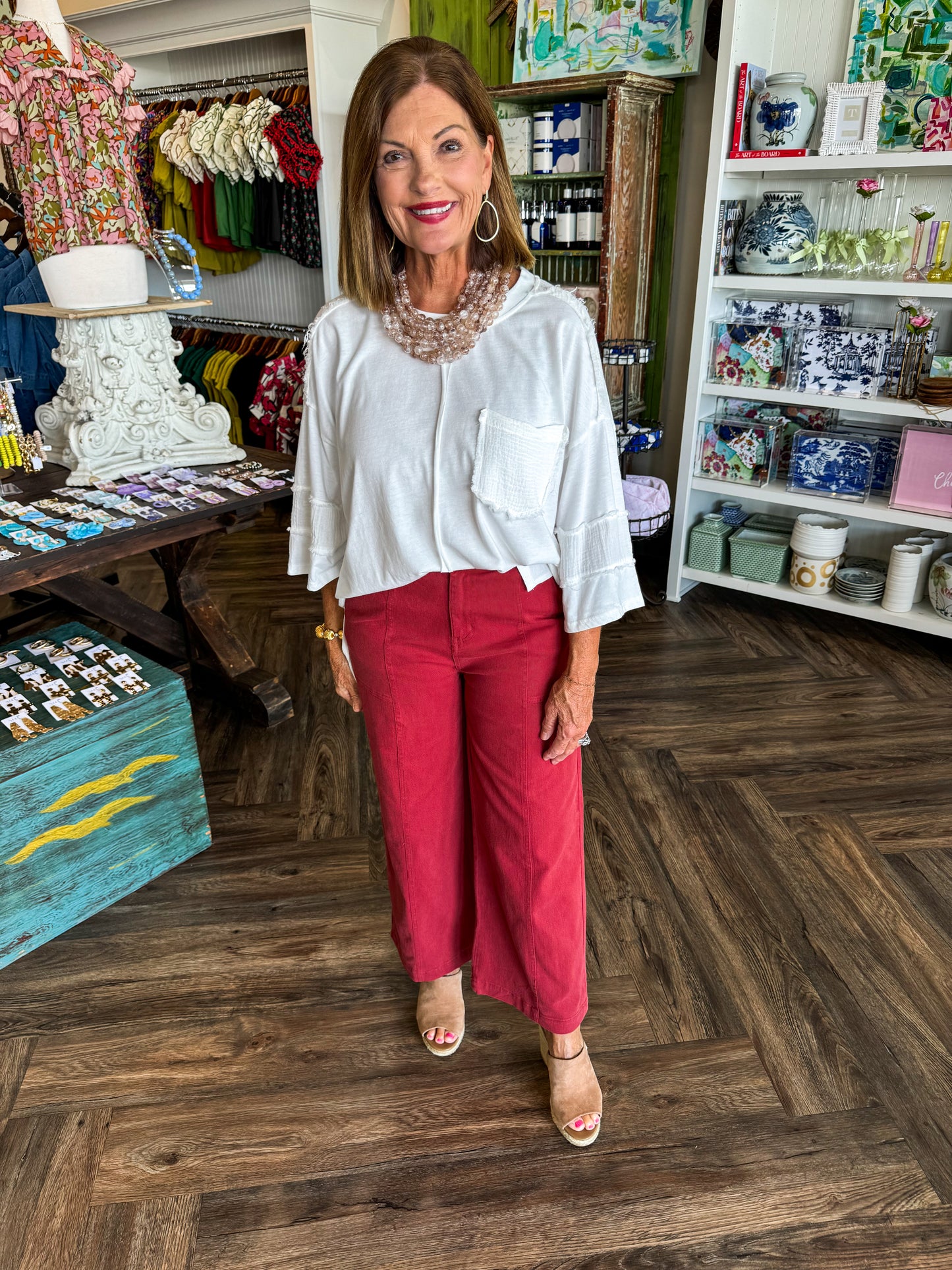 Braided Maroon Pants