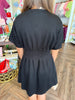 Scuba Synched Dress: Black