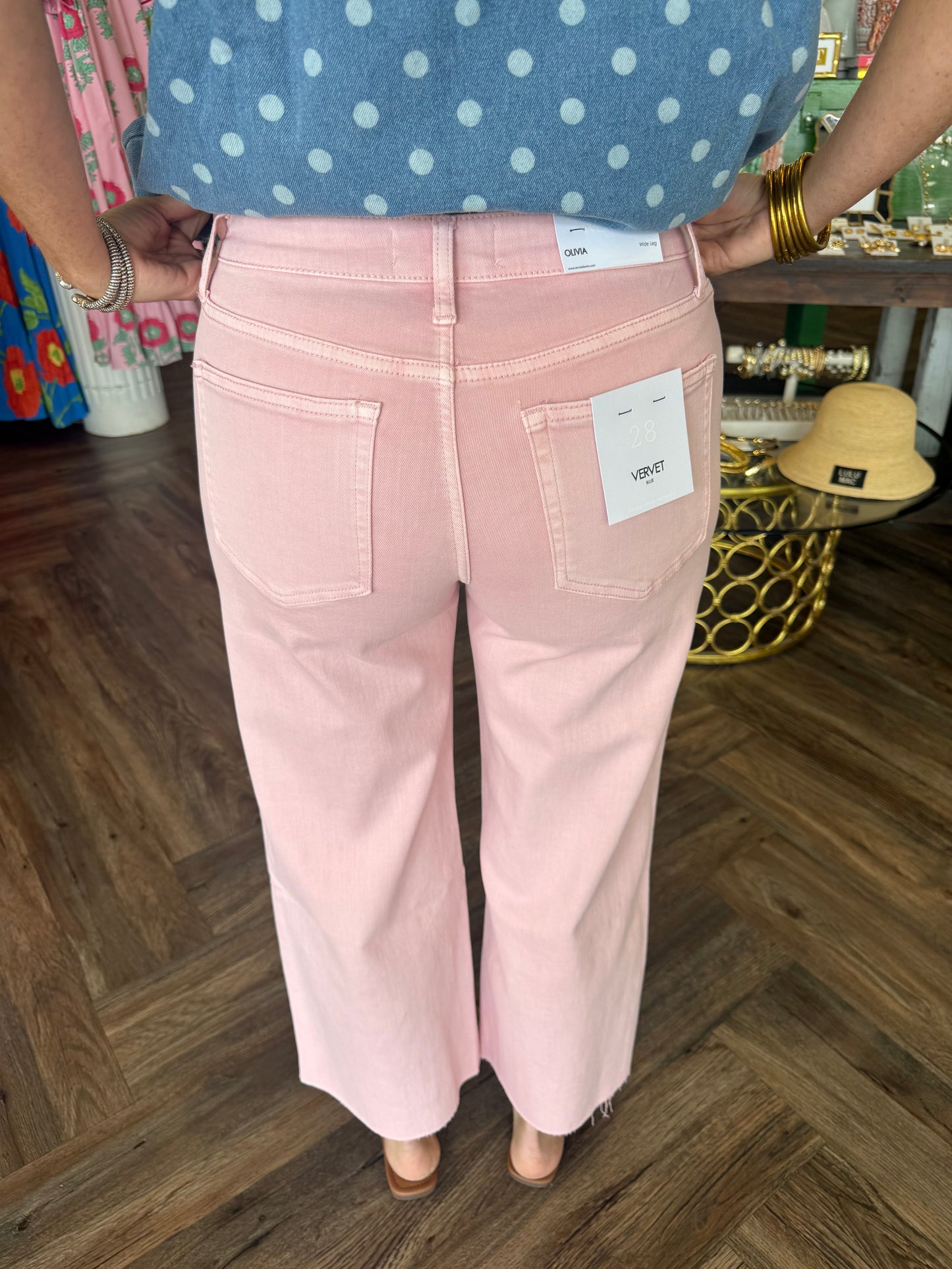 Vervet High Rise Jeans: Pale Pink