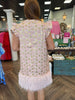 Jacquard Feather Dress: Pink