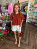 Cream Horsebit Shorts