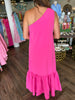 Lauren Ruffle Maxi Dress: Pink