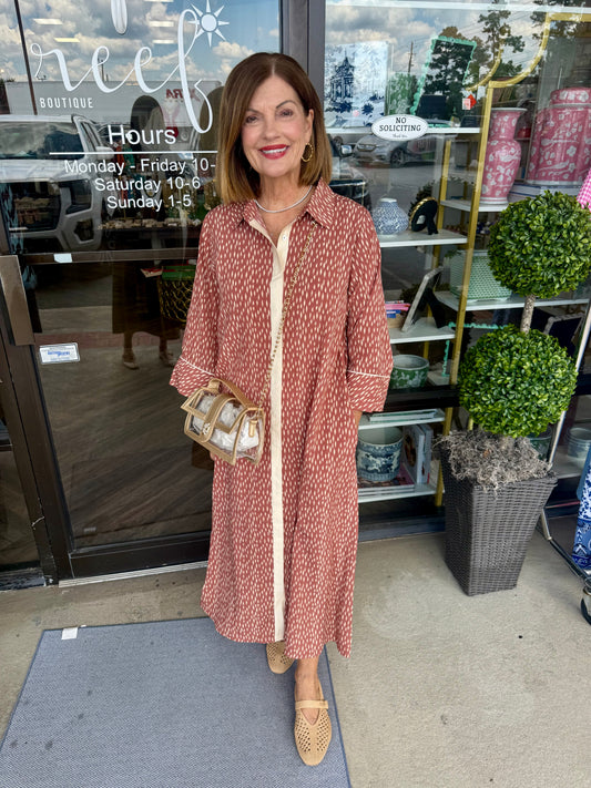 Deerly Loved Midi Dress: Marsala