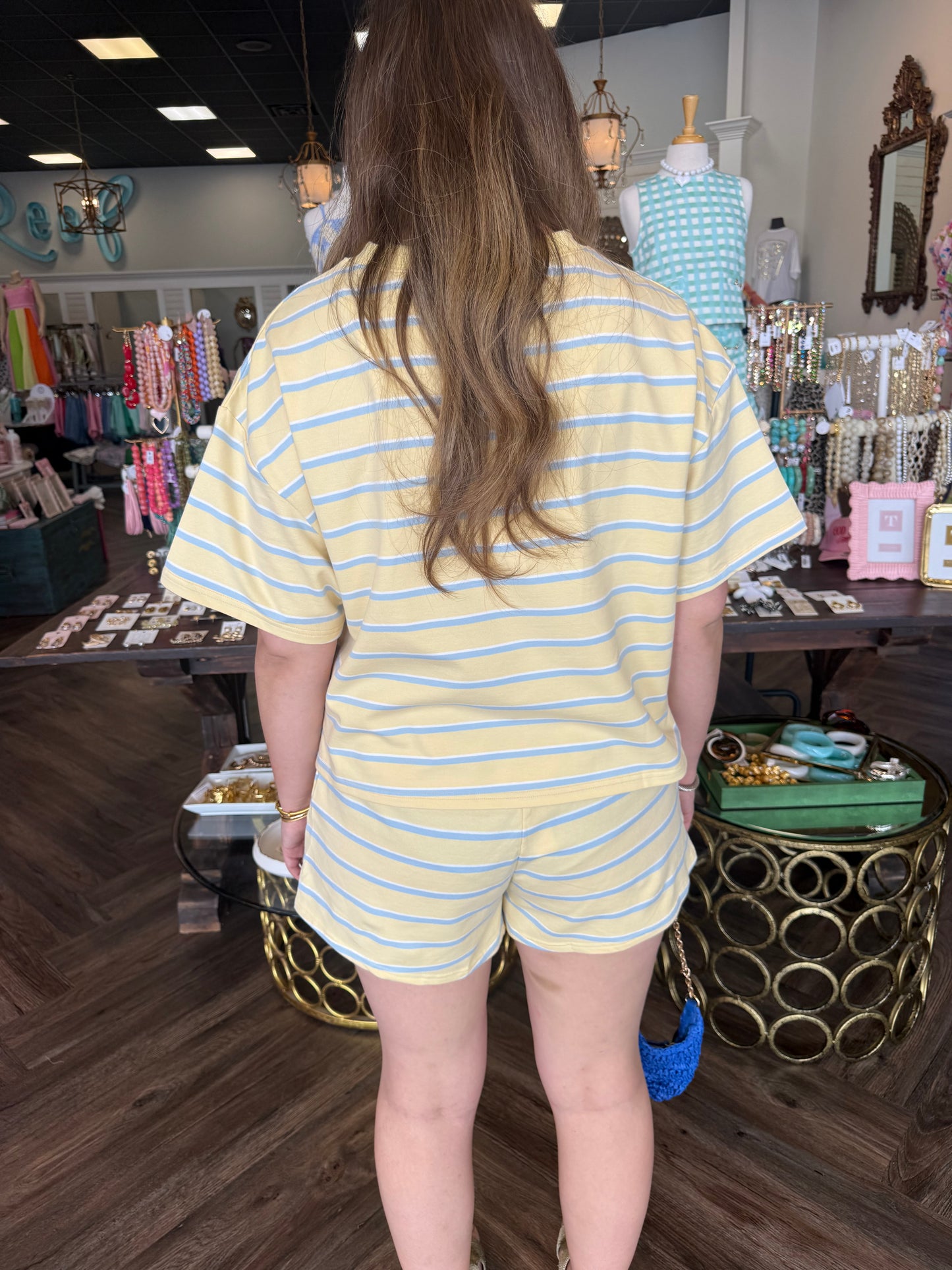 Blue and Yellow Striped Set