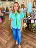 Teal Plaid Top