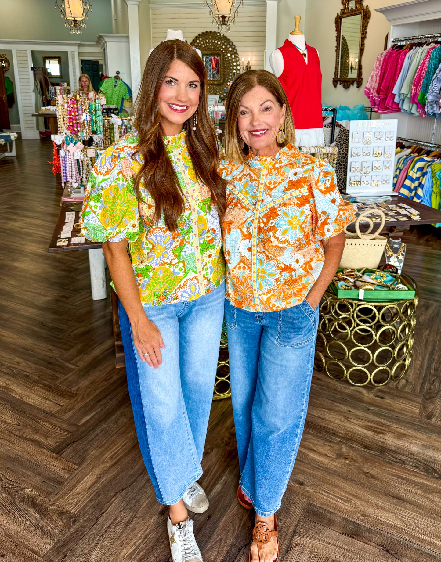 Bev Bold Paisley Top: Sage
