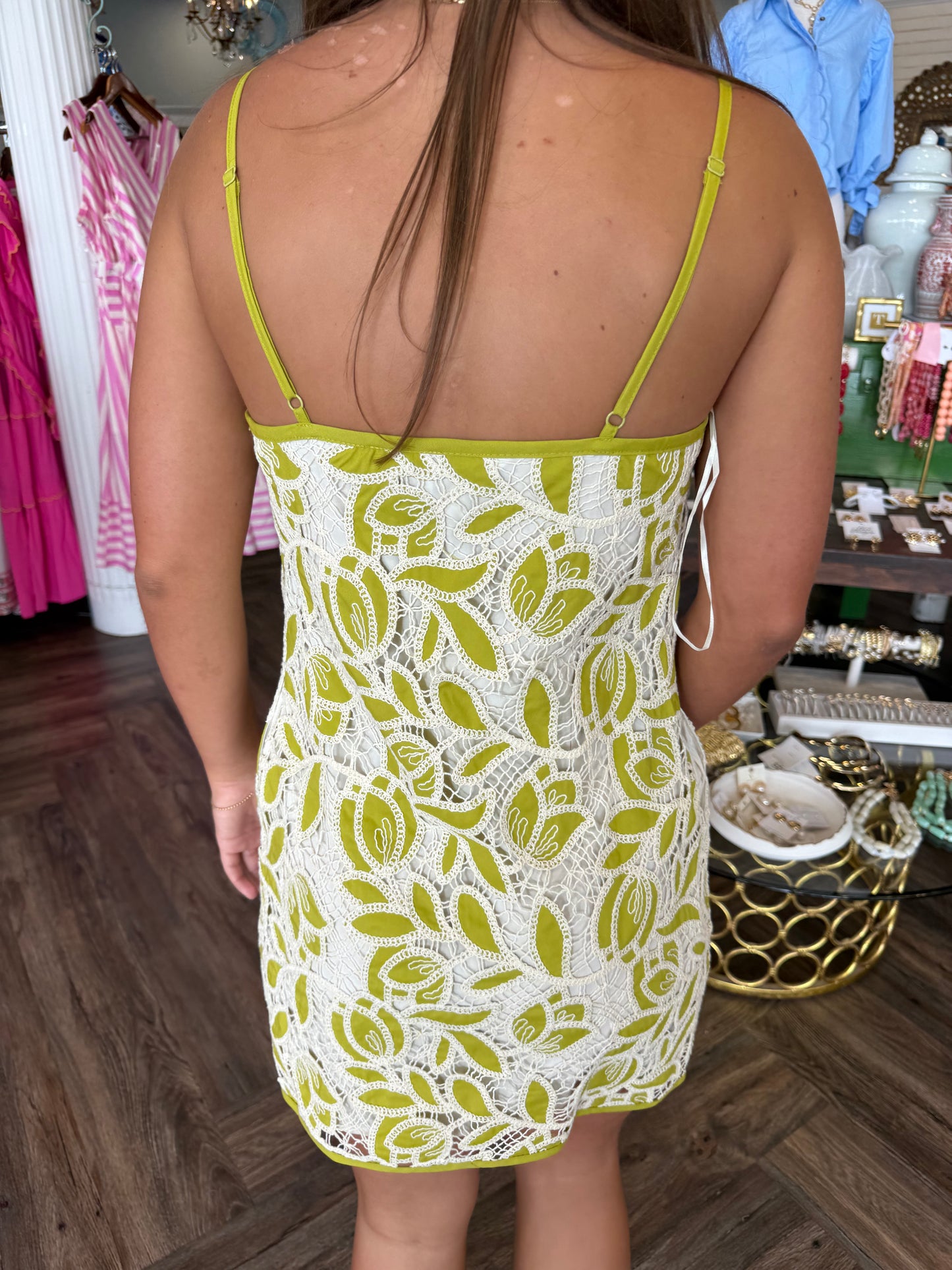Floral Crochet Mini Dress